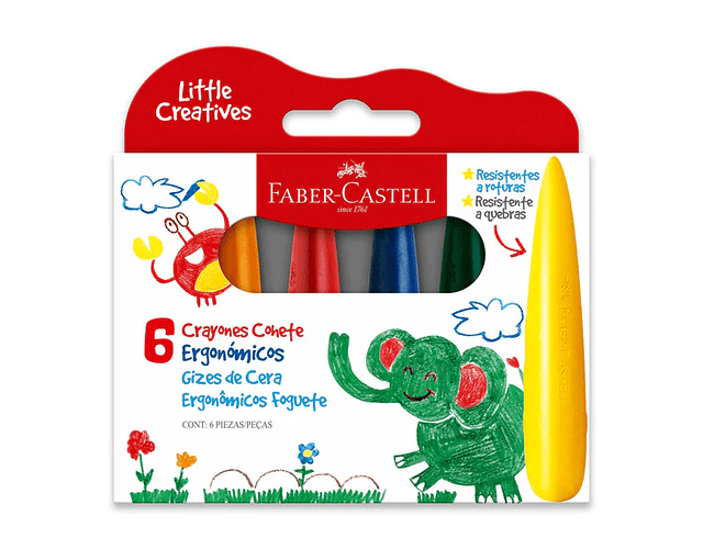 CRAYON ERGONOMICO COHETE 6 UNIDADES