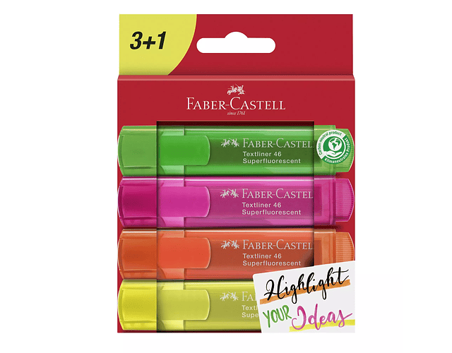 DESTACADOR SUPER FLUOR X4 UNIDADES