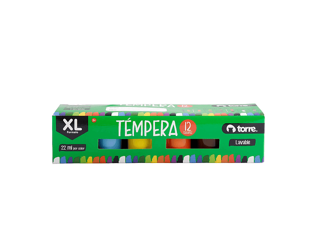 TEMPERA 12 COLORES LAVABLE TORRE