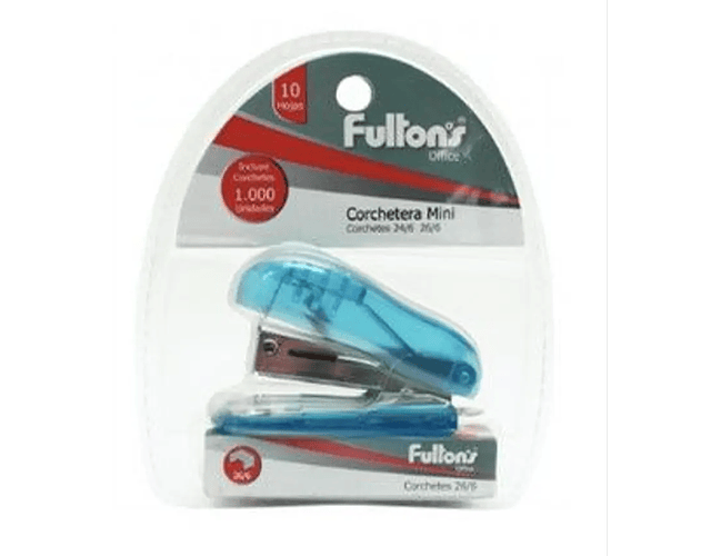 BLISTER CORCHETERA PLASTICA MINI 10 HOJAS AZUL