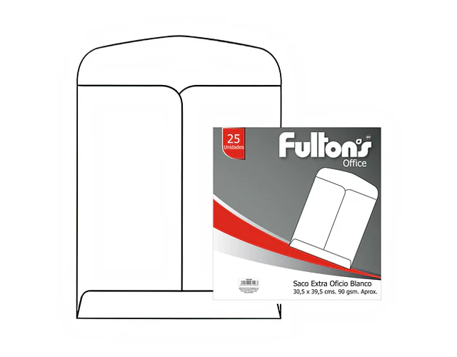 SOBRE SACO TAMAÑO EXTRA OFICIO BLANCO 