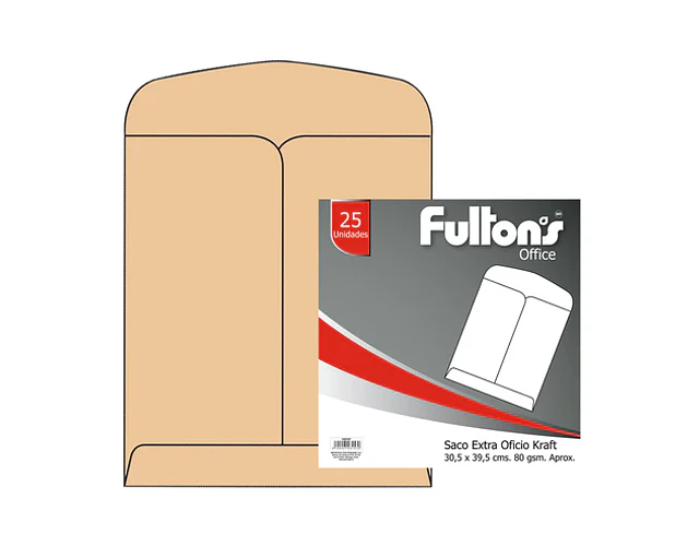 SOBRE SACO TAMAÑO EXTRA OFICIO KRAFT 