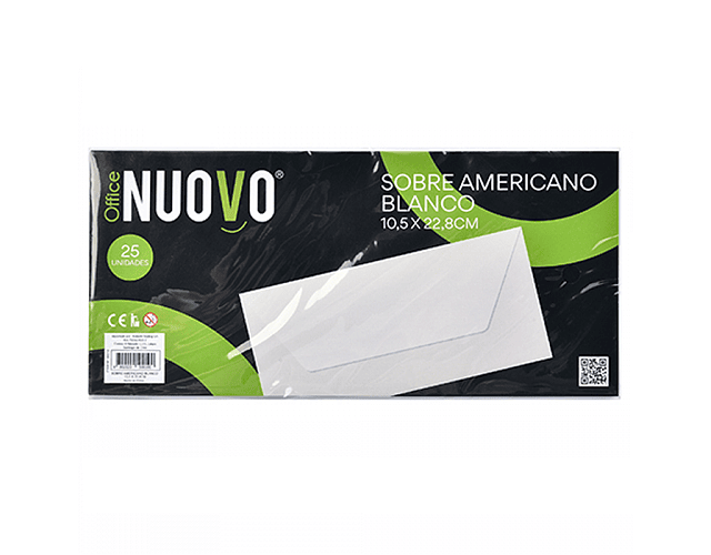 SOBRE AMERICANO BLANCO 10,5 X 22,8 CM