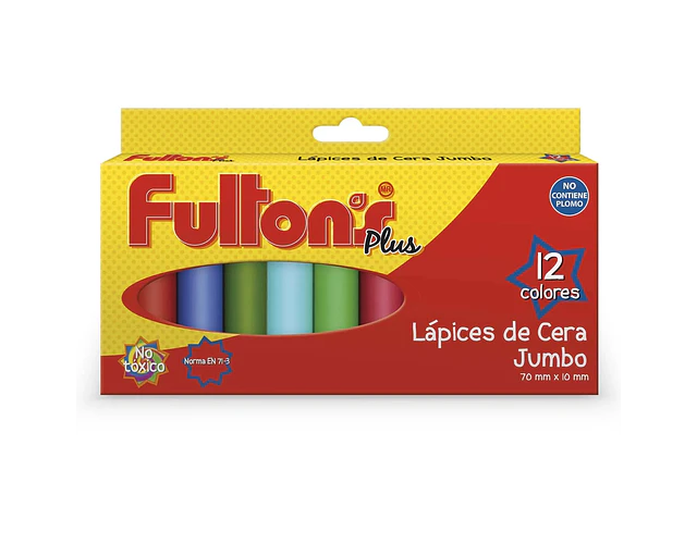LAPICES CERA 12 COLORES JUMBO