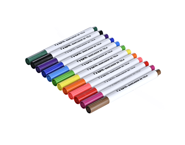 MARCADORES DE TELA 12 COLORES