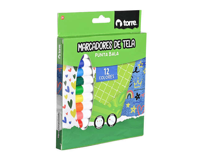 MARCADORES DE TELA 12 COLORES