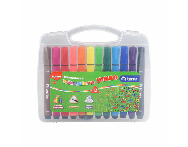 MARCADORES JUMBO TRIANGULAR 12 COLORES