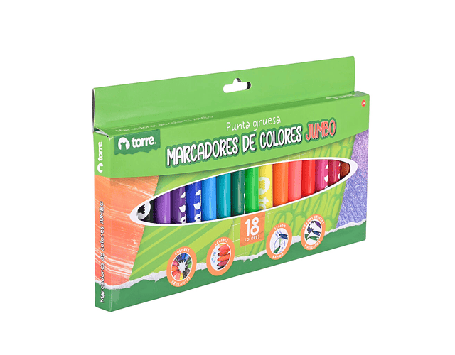 MARCADORES DIBUJO JUMBO 18 COLORES