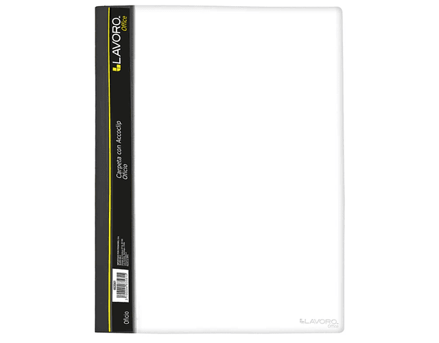 CARPETA C/ACCOCLIP OFICIO VINIL TRANSP. NEGRO