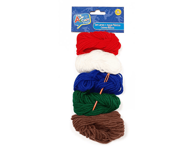 SET OVILLOS ESCOLARES 5 COL+AGUJA PLÁSTICA