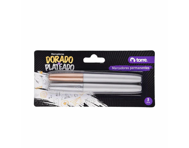 BLISTER MARCADORES DORADO-PLATEADO