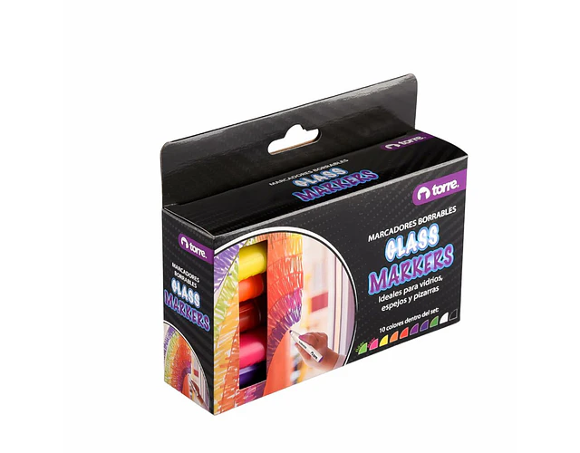 MARCADORES GLASSMARKERS 10 COLORES