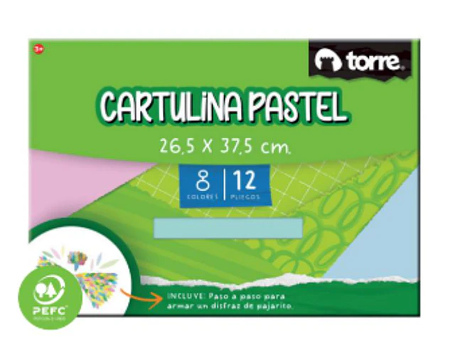 CARPETA ESCOLAR CARTULINA PASTEL 12HJS.