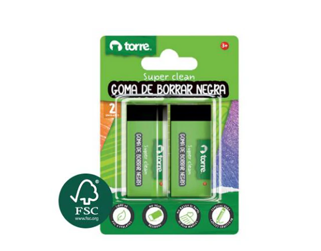 BL.GOMA DE BORRAR NEGRA 2 UNIDADES
