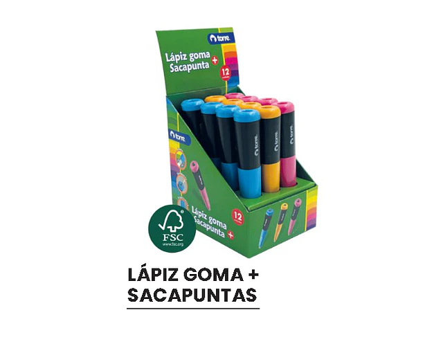 GOMA TIPO LAPIZ CON SACAPUNTAS
