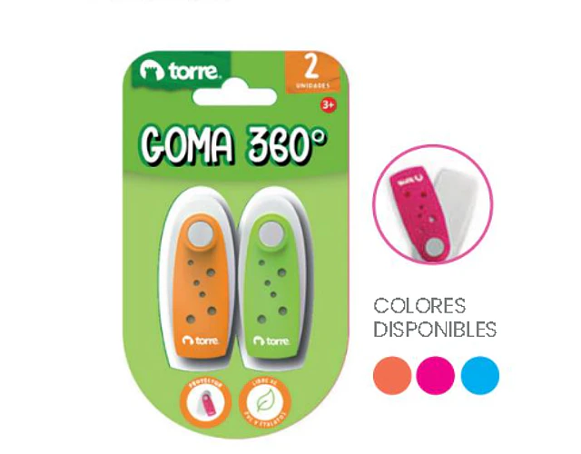 BL.GOMA DE BORRAR CON PROTECTOR 360° 2UN