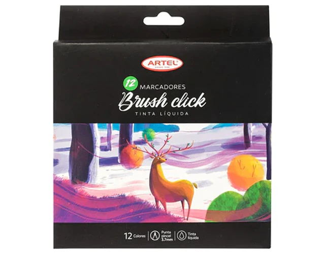 MARCADORES BRUSH CLICK 12 COLORES