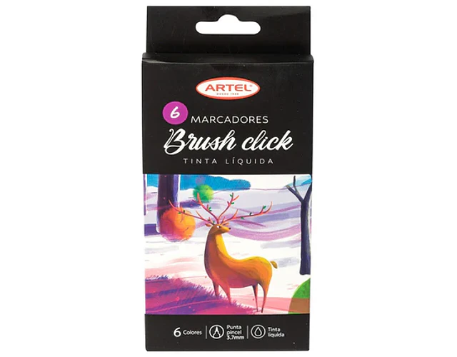 MARCADORES BRUSH CLICK 6 COLORES