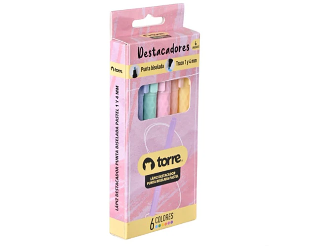 DESTACADORES 6 COLORES PASTEL