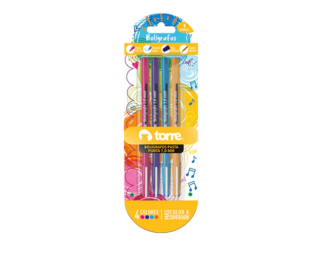 SET 4 BOLÍGRAFOS COLOR FUN