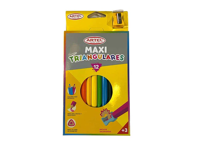 LAPICES COLORES 12 LARGOS JUMBO TRIANG.