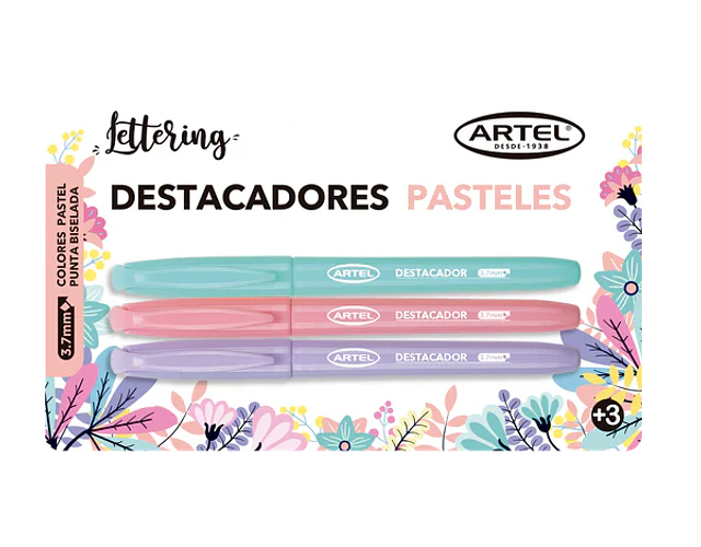 SET DESTACADORES PASTEL 3 UNIDADES