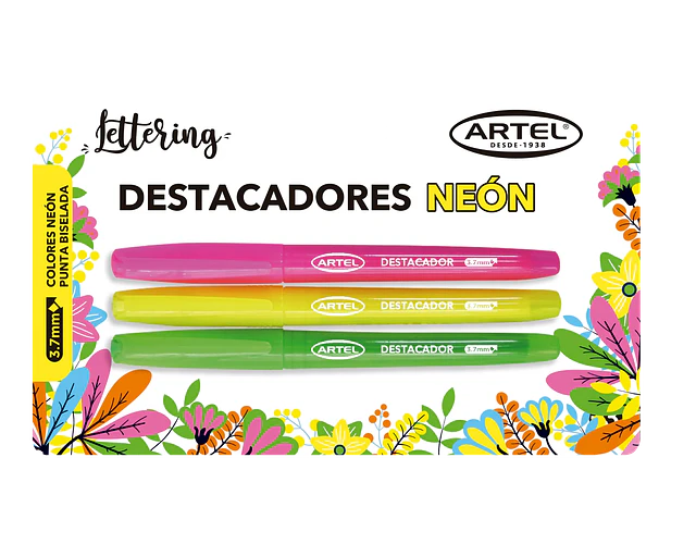 SET DESTACADORES NEON 3 UNIDADES