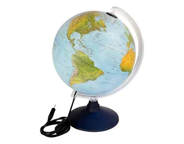 GLOBO TERRAQUEO FISICO 30CMS. CON LUZ