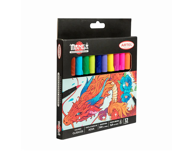 MARCADORES BRUSH MANGA 12 COLORES CLÁSICOS