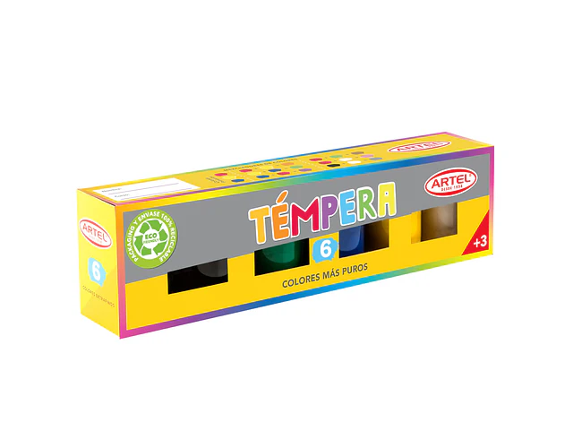 TEMPERA  6 COLORES FRASCO 15 CC.
