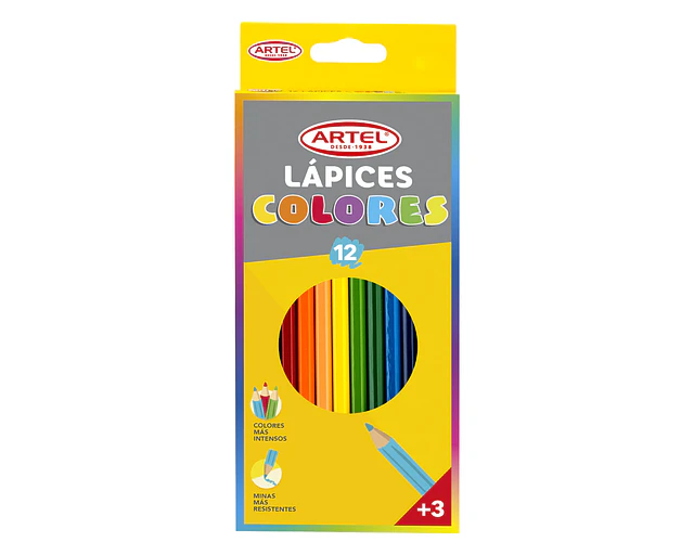LAPICES 12 COLORES LARGOS HEXAGONAL