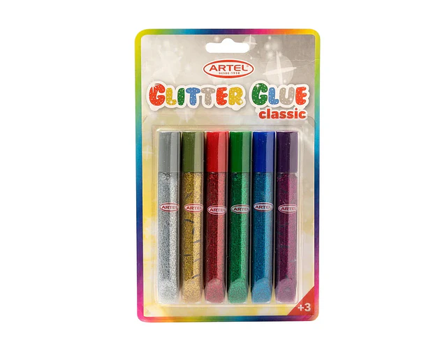 BL. GLITTER GLUE COLORES 6TUBOS 13 GR.