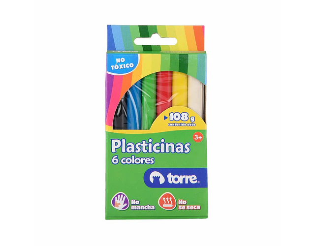 PLASTICINA 6 COLORES TORRE