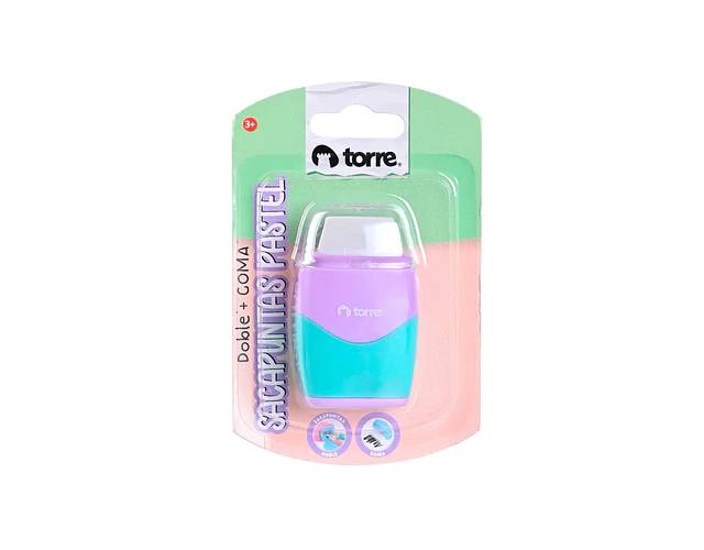 BL.SACAPUNTAS DOBLE + GOM.BORRAR PASTEL