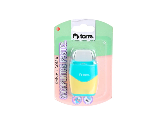 BL.SACAPUNTAS DOBLE + GOM.BORRAR PASTEL