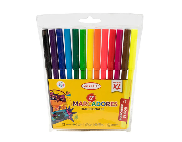 MARCADOR SCRIPTO 12 COLORES EN ESTUCHE