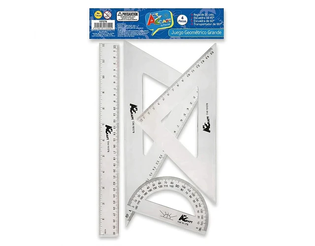 REGLAS SET GEOMETRICO 4 PIEZAS ART & CRAFT