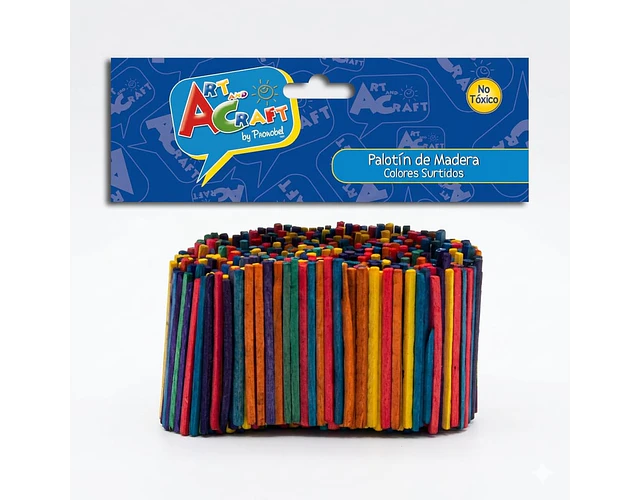 PALOTINES DE MADERA COLORES SURTIDOS - ART AND CRAFT
