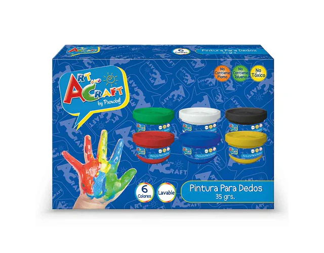 PINTURA PARA DEDOS 6 COLORES