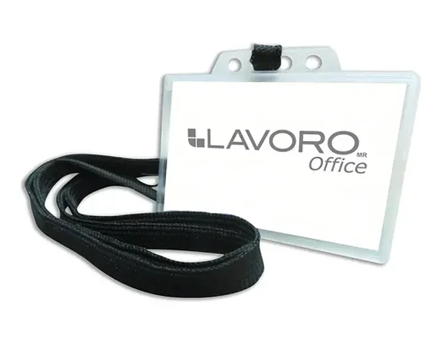PORTA CREDENCIAL HORIZONTAL CORDON NEGRO LAVORO