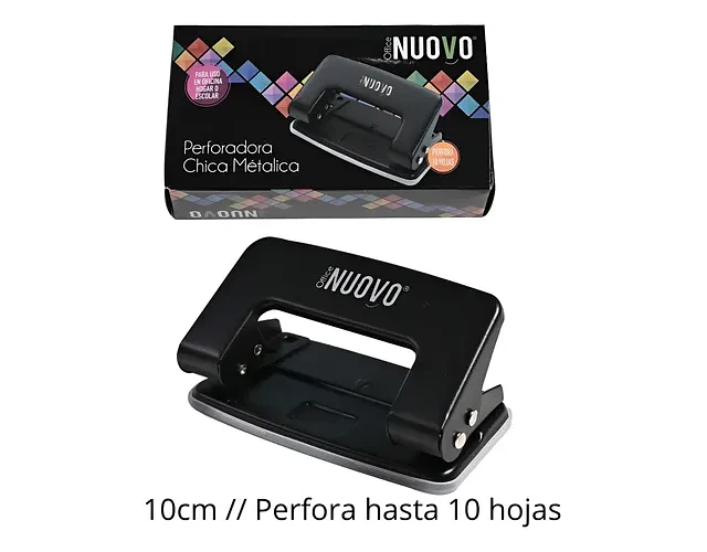 PERFORADORA METALICA 10 HOJAS NEGRO