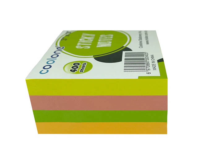 TACO ADHESIVO 75X75MM 4 COL NEON 400 HJS