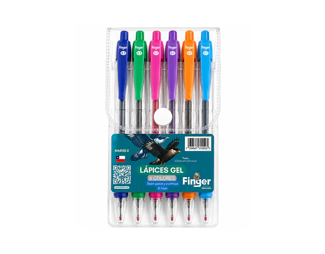 LAPIZ GEL 6 COLORES 07MM