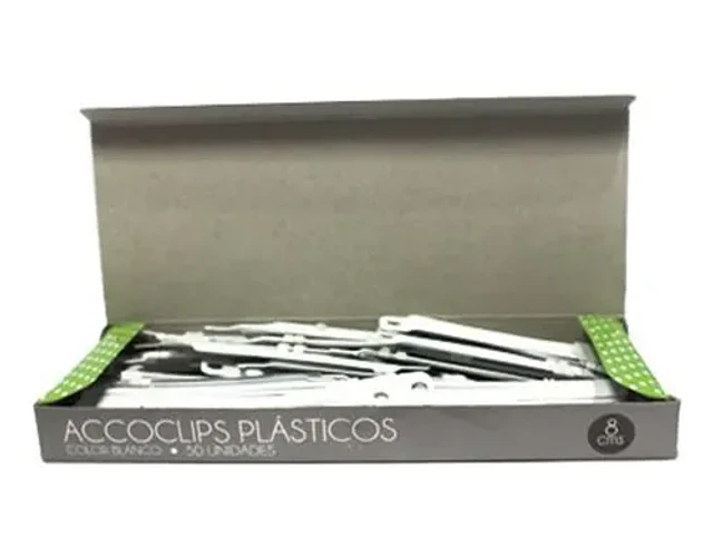 CAJA ACCOCLIP PLASTICO BLANCO 50 UNIDADES
