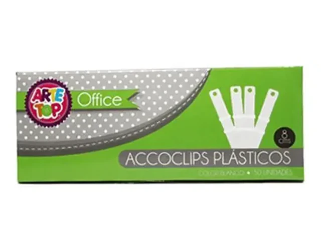 CAJA ACCOCLIP PLASTICO BLANCO 50 UNIDADES