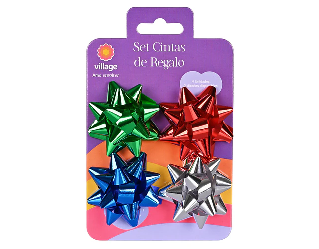 SET 4 CINTAS DE REGALO PEQUEÑAS BASIC