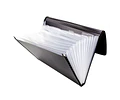 CARPETA CON FUELLE NEGRA OFICIO 12 DIV C/ELASTICO