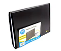 CARPETA CON FUELLE NEGRA OFICIO 12 DIV C/ELASTICO