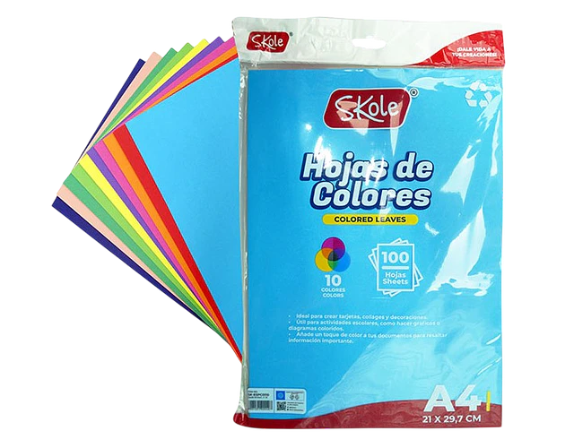 PAPEL DE COLORES 100 UNIDADES