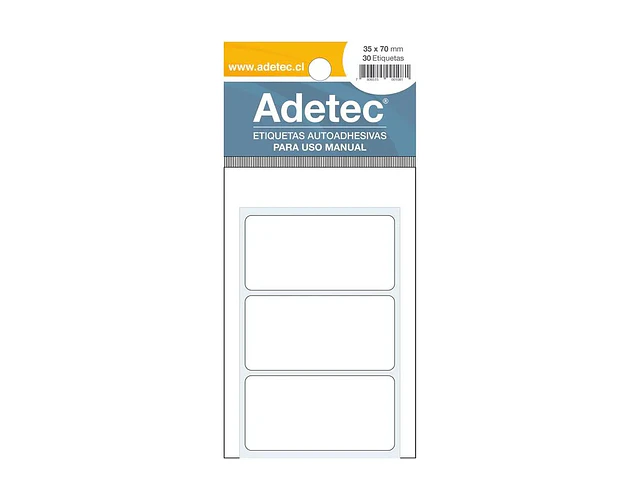 ETIQUETA ADETEC AUTOADHESIVA 35X70mm BLANCA ADETEC